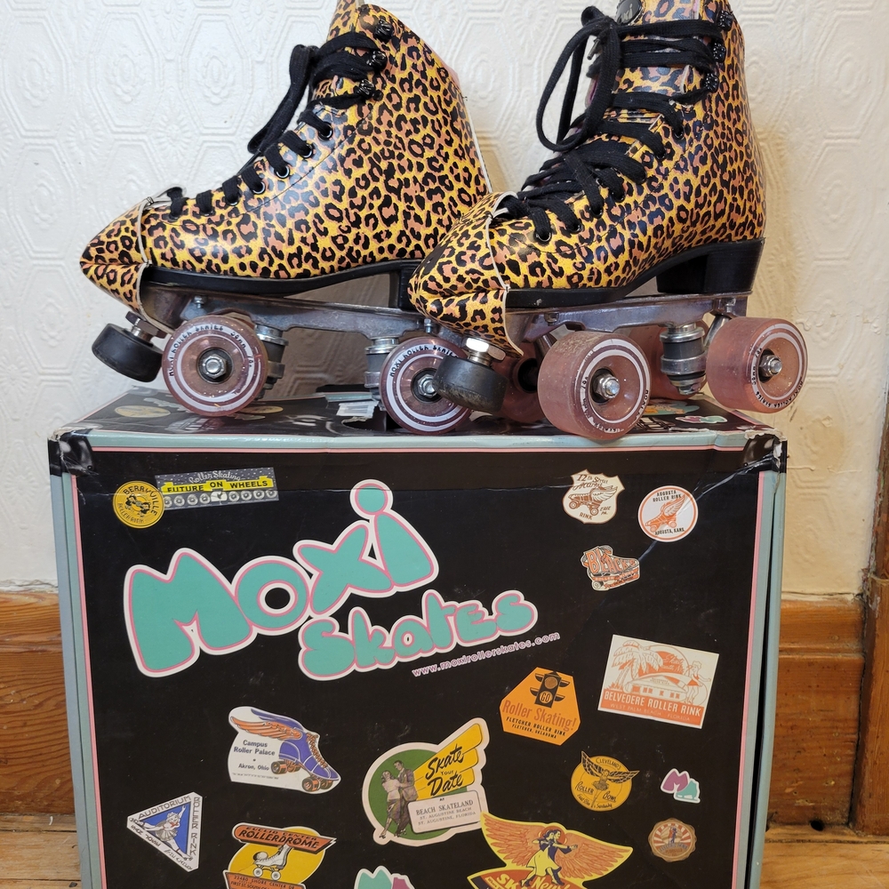 Moxi Leopard Roller Skates — Size‎ 3 (Women's) — Cheetah Print — W/ Original Box